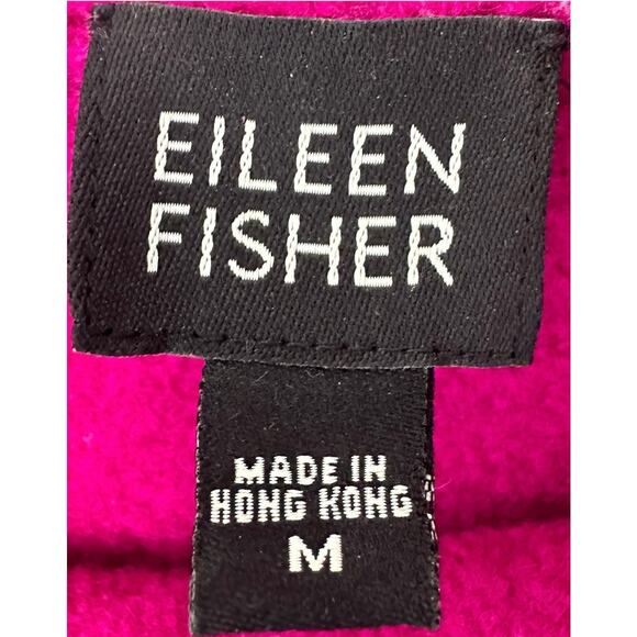 Eileen Fisher Purple Basic Classy Dressy Wool Felt Sweater Jacket Size Medium - Picture 2 of 12